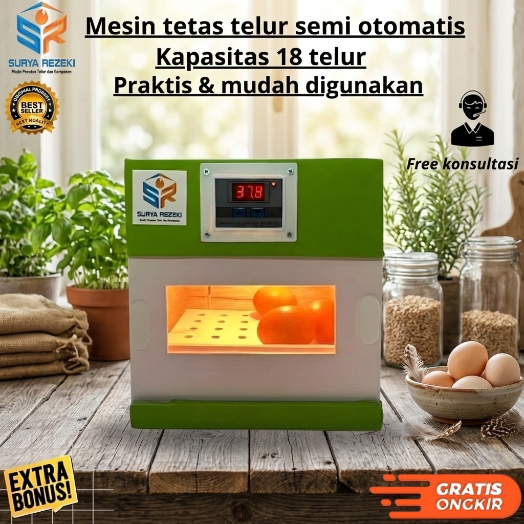 mesin penetas telur semi otomatis / mesin tetas telur semi otomatis kapasitas 18 telur