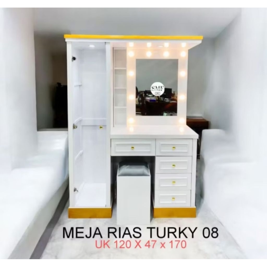 MEJA RIAS,TOLET,MEJA MAKE UP LAMPU,LEMARI MAKE UP,LEMARI RIAS,MEJA RIAS LAMPU,MINIMALIS
