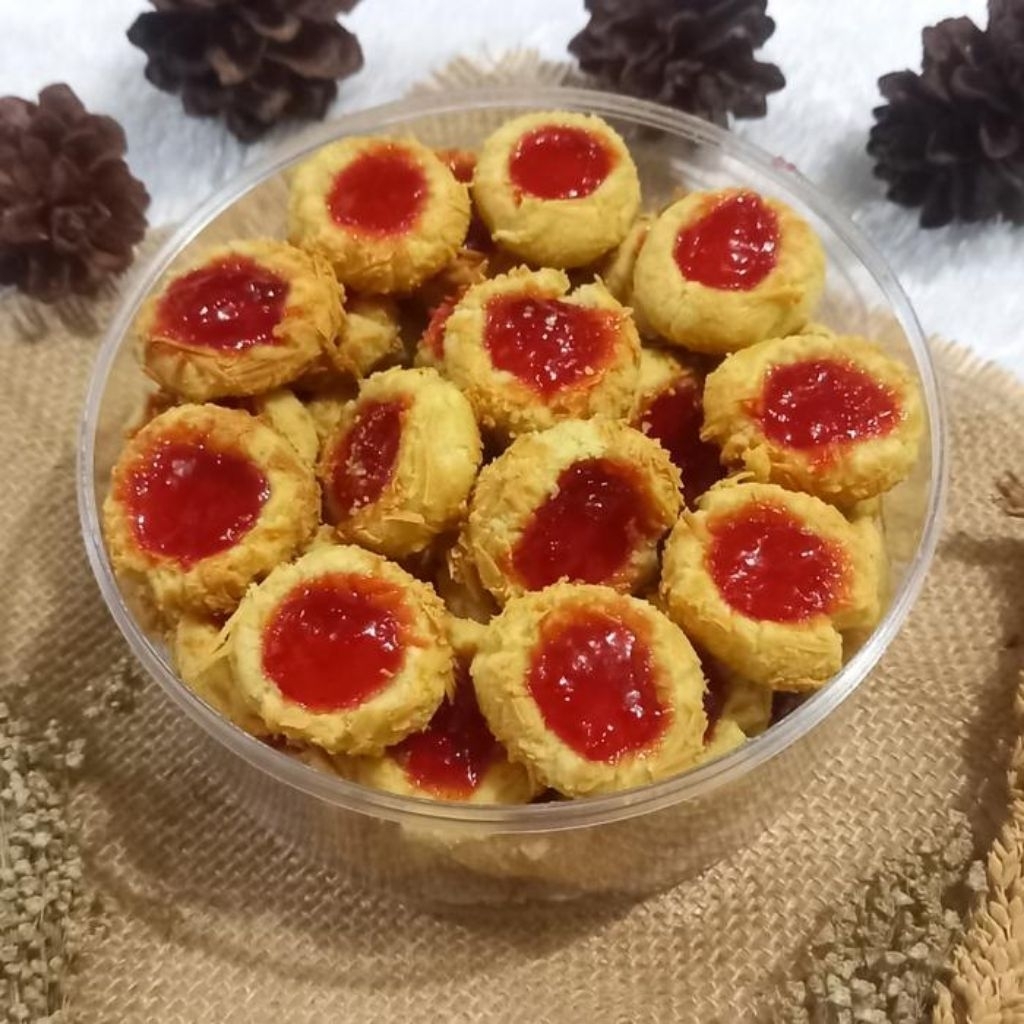THUMBPRINT STRAWBERRY/ THUMBPRINT COOKIES/ KUE LEBARAN THUMBPRINT COOKIES