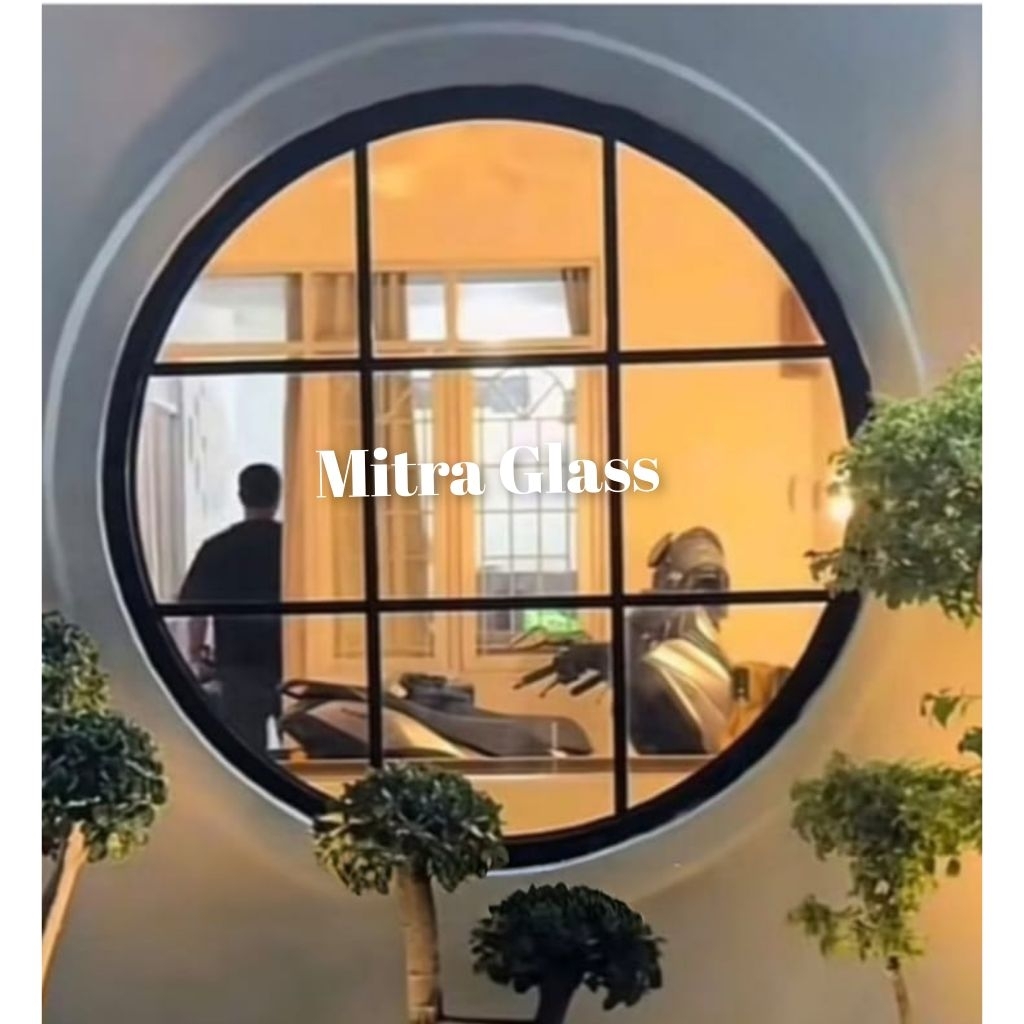 jendela kaca mati Bulat Diameter 120cm