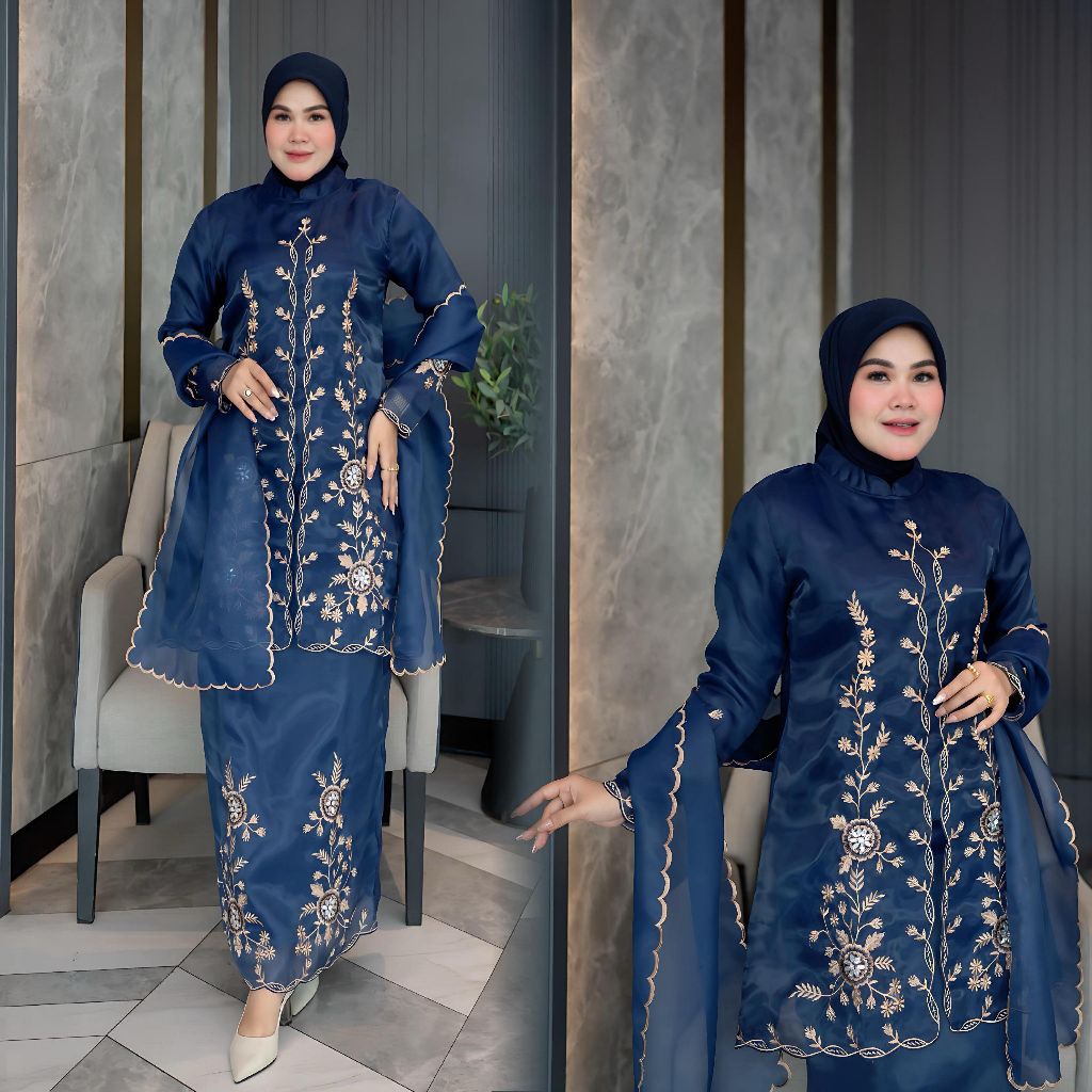 NEW ARRIVAL//SETELAN ROK+SELENDANG//SET SELENDANG ORGANZA BORDIR KOMBINASI PAYET//SETELAN ROK TERBAR