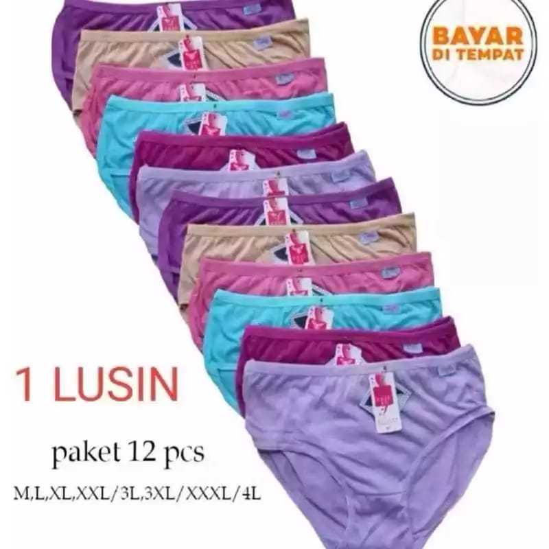 TERLARIS (COD) PROMO CELANA DALAM 12 PCS CELANA DALAM NYAMAN WANITA KATUN IMPORT / Celana dalam wani