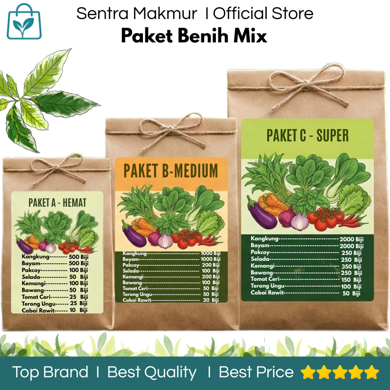 Paket Benih Sayur Mix - Paket Benih Sayuran Mix - Paket Beberapa Macam Sayuran - Paket Menanam - Pak