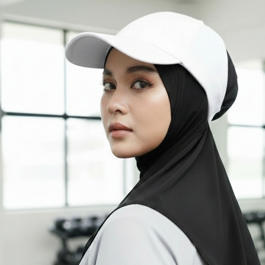 Breeza Cap Sporty Topi Wanita Hijab Friendly – Topi Bolong Hijaber – Topi Olahraga Gym Jogging Tenni
