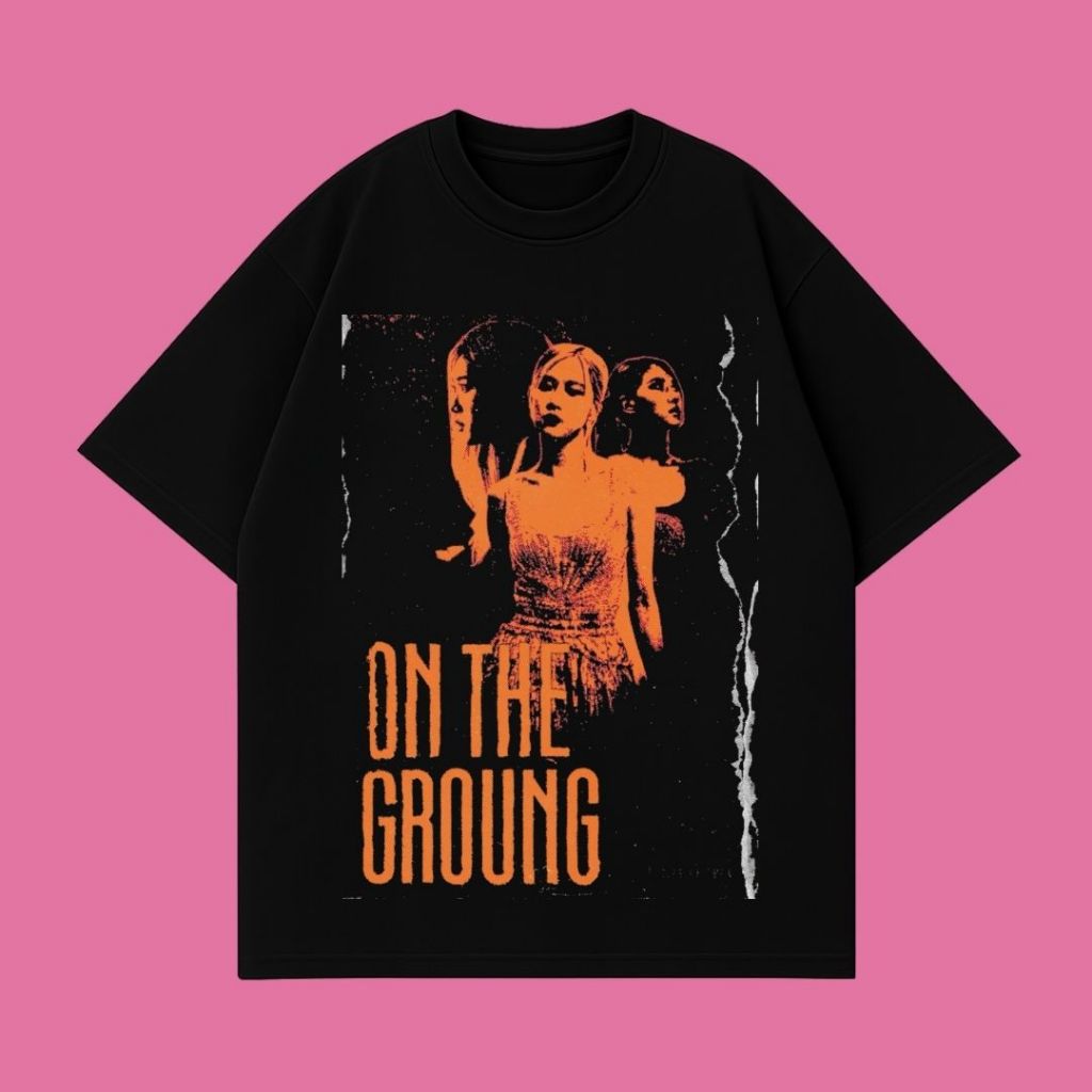 Resmora "Rose On The Ground" Black Oversized T-Shirt | Washing | Kaos Oversize | Vintage | Atasan | 