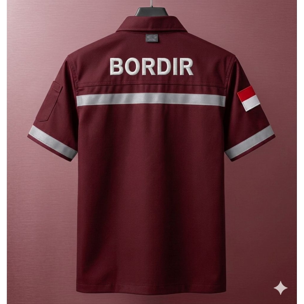 kemeja safety wearpack safety pendek grtis bordir