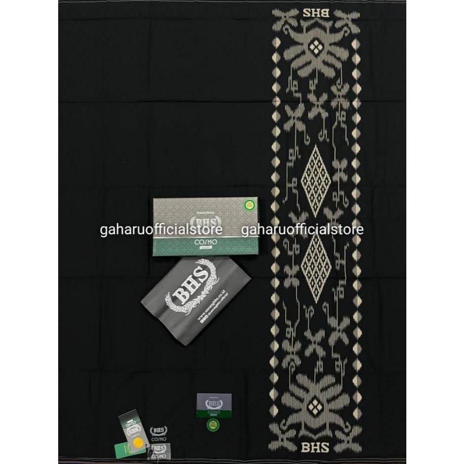 Sarung BHS Cosmo Gold dan Silver Hitam Polos - Cosmo Hitam Silver