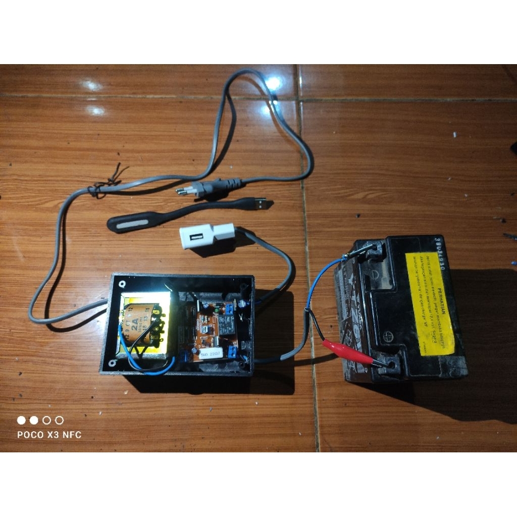 Paket Box Trafo Kabel Modul Emergency Aki Mobil motor Backup UPS Back UP Wifi Router 5V 5 LED 12V 6V