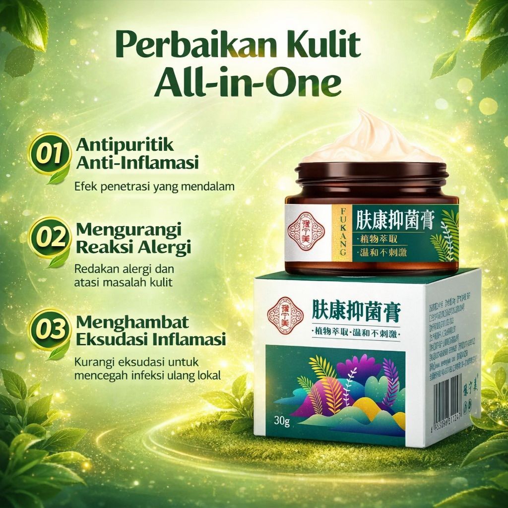 Salep Kulit Herbal Fukang 30g | Salep Gatal Kulit, Ruam, Alergi, Iritasi, Eksim | Salep Antibakteri 