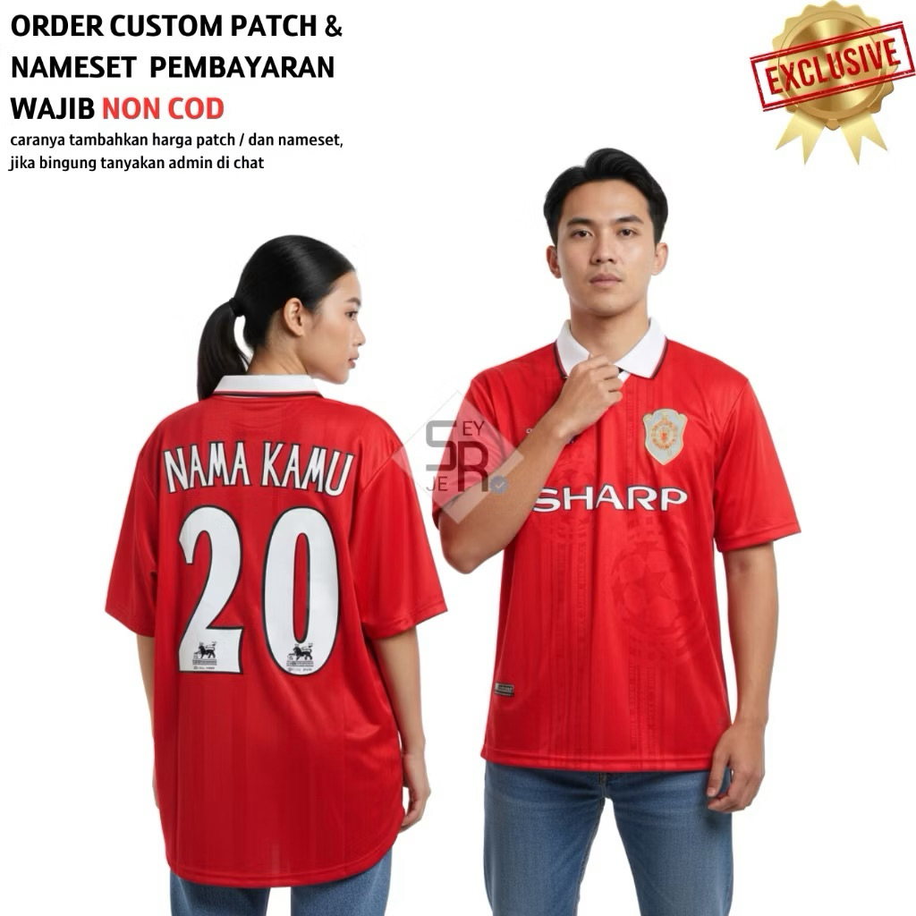 RETRO Jersey Mnchstr Untd Home Final Camp Nou 1999 2000 Grade Original - Jersey MU Vintage