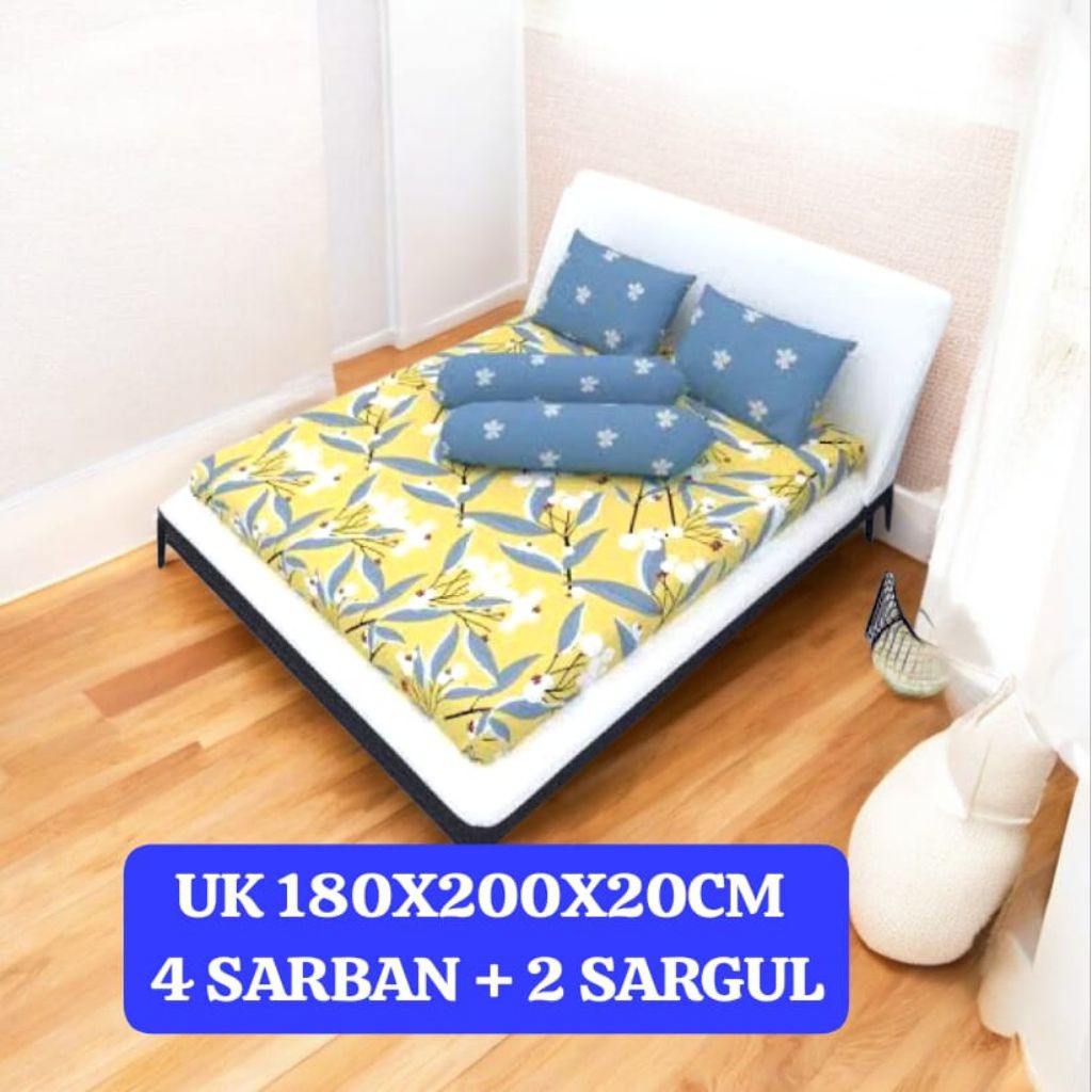 MAZAYA Sprei Lovella uk 180x200x20cm,  4 sarung bantal , 2 sarung guling
