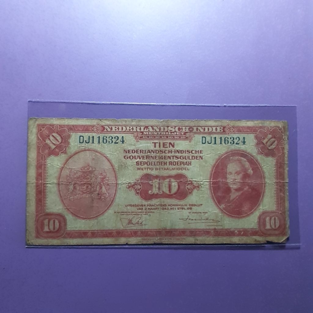 Uang kuno 10 gulden nica