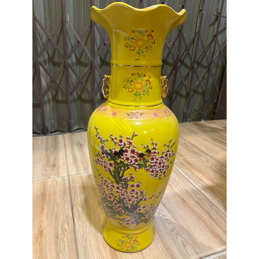 Guci keramik kuning Cantik tinggi 58 cm