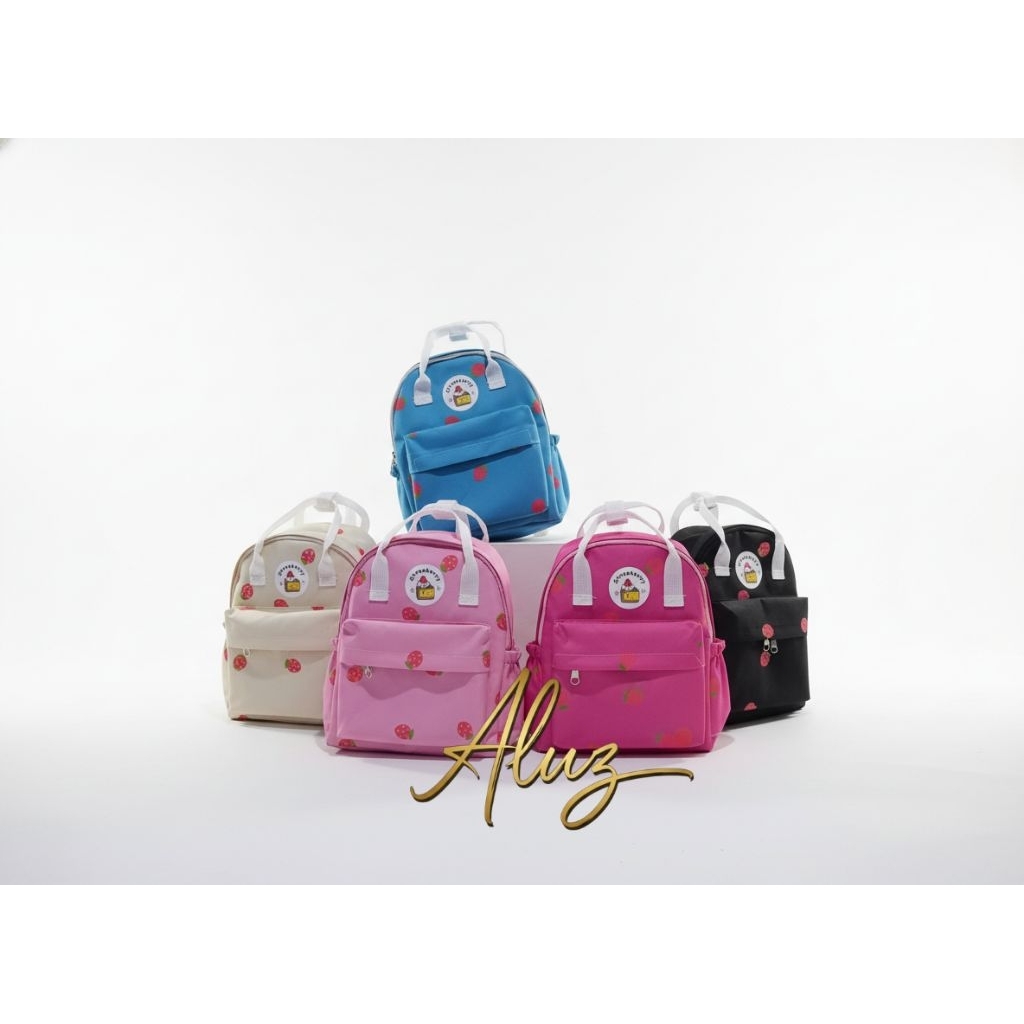 Tas Ransel Anak Perempuan Motif Strawberry Lucu Tas Anak korean style