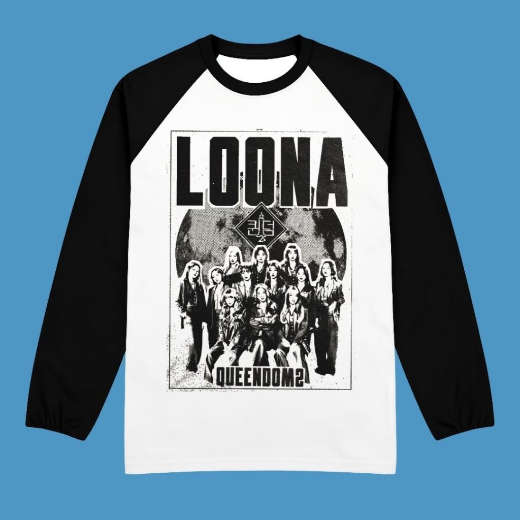 Resmora "Loona" Raglan Long Sleeve | Kaos Raglan Lengan Panjang | Kaos Pria Wanita | COD