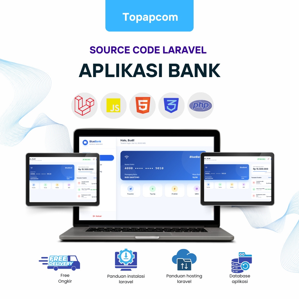 Source Code APLIKASI BANKING LARAVEL | TRANSFER SALDO, RIWAYAT TRANSAKSI & VERIFIKASI USER | SOURCE 