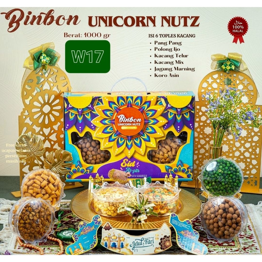 BINBON UNICORN NUT. 1 PAKET TERDAPAT 6 TOPLES ( PANG-PANG, POLONG IJO, KACANG TELUR, KACANG MIX, JAG