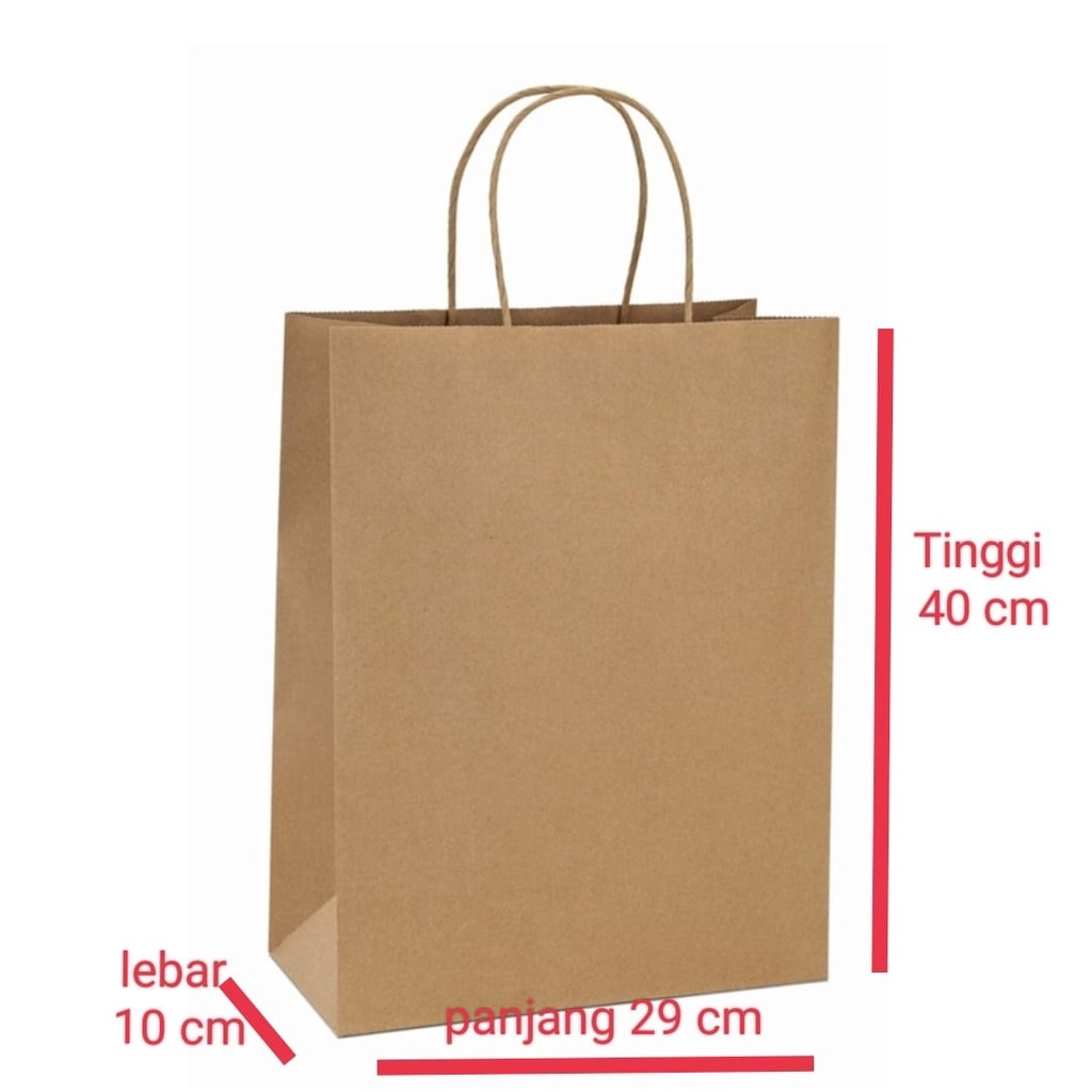 PAPER BAG COKLAT POLOS BESAR/BATIK TAS COKLAT PAPER BAG TALI MURAH GROSIR