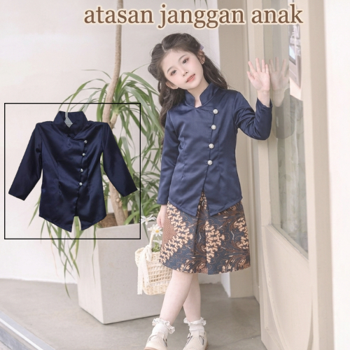 KEBAYA ATASAN JANGGAN ANAK LENGAN PANJANG POLOS SATIN PREMIUM KEBAYA MODERN KEKINIAN