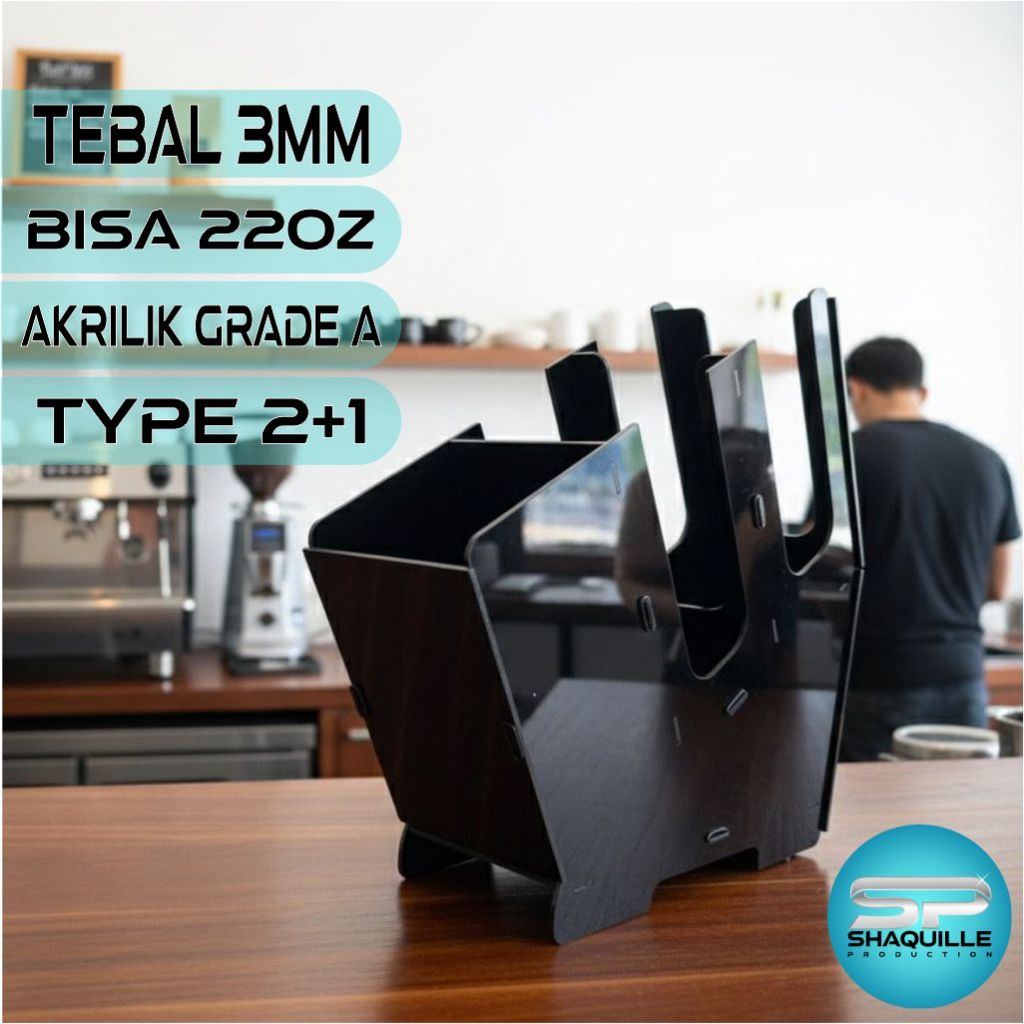 Rak Cup Organize | Tempat gelas | Gelas Es Kopi Akrilik Premium Elegan