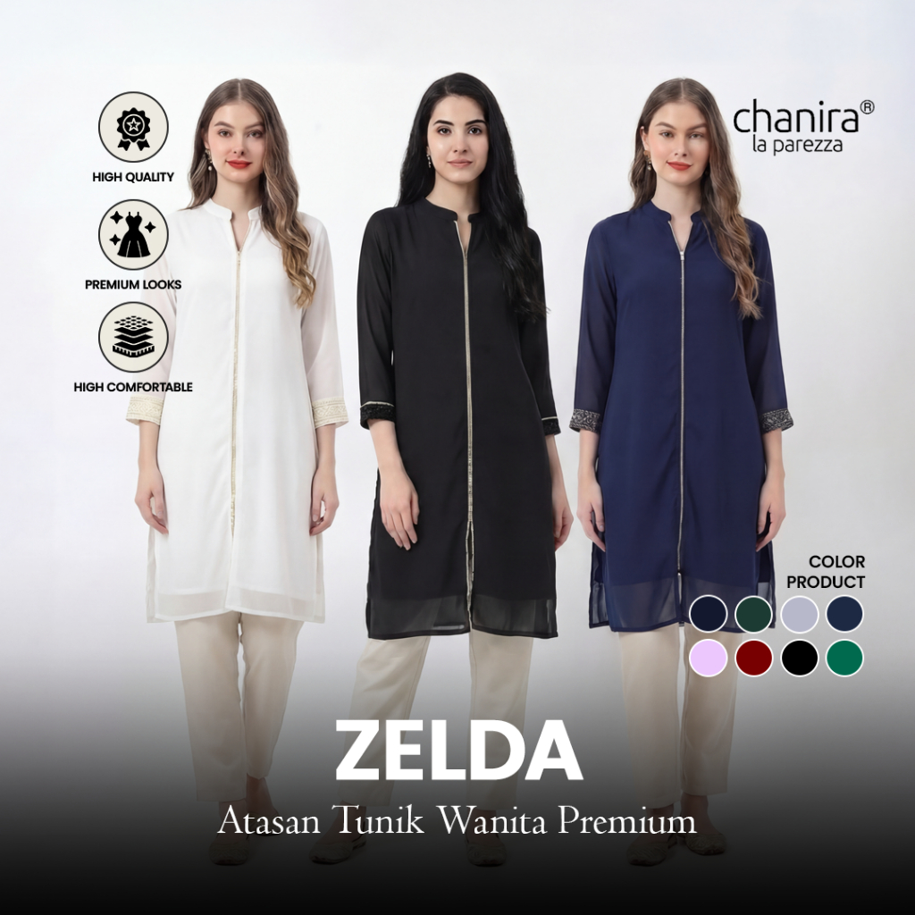 CHANIRA - Zelda / Atasan Tunik Wanita Motif Premium