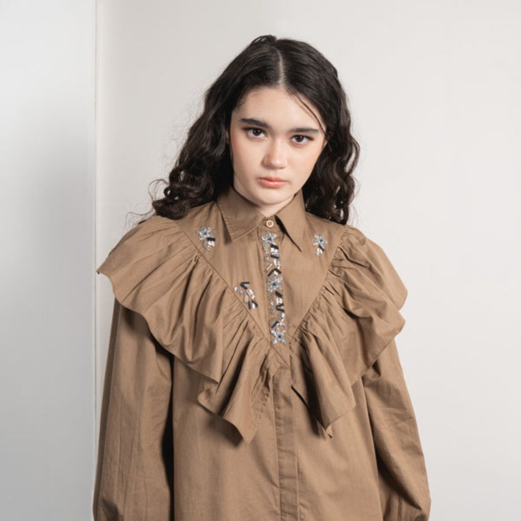 Jenna and Kaia Official -  Bria Top - Kemeja Wanita Lengan Panjang