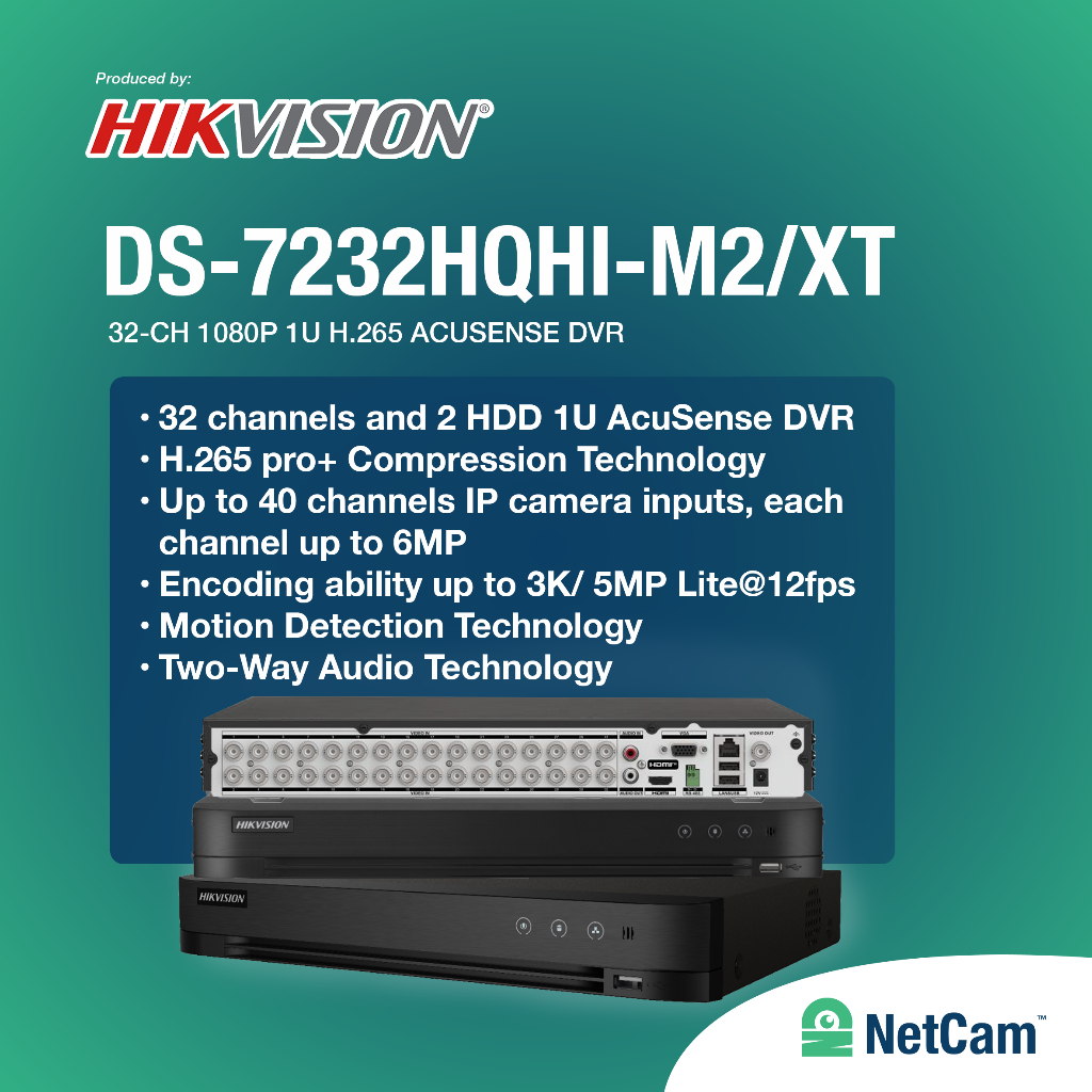 HIKVISION DVR DS-7232HQHI-M2/XT 32 CHANNEL UP TO 5MP/8MP WARRANTY