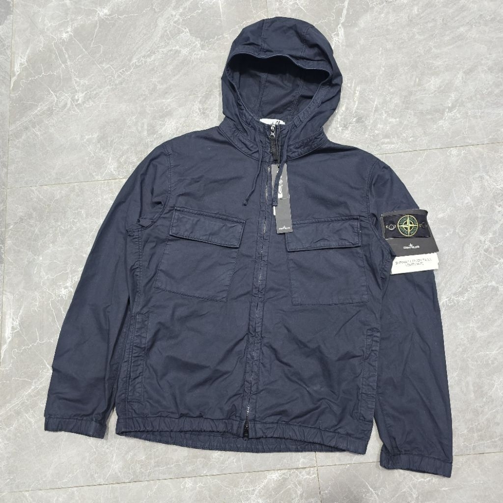 stone island supima cotton jacket navy