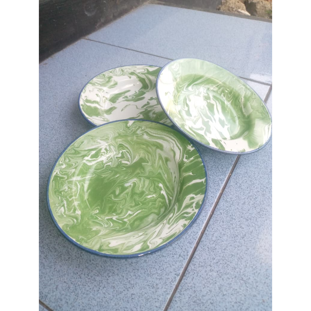 PROMO PIRING SENG ENAMEL JADUL FOOD GRADE SIZE 16 CM HIJAU BLIRIK