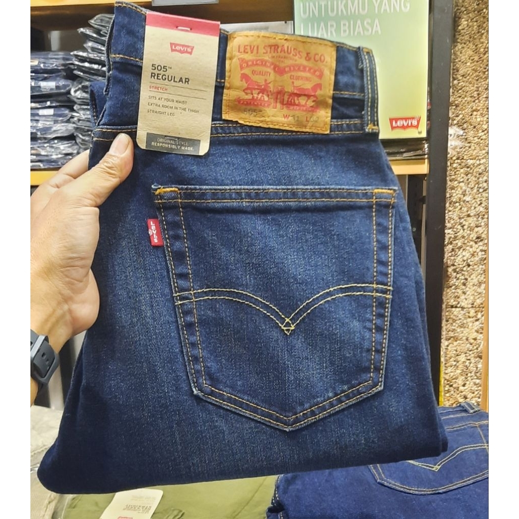 CELANA L E V I ' S 505 REGULAR STRETCH 100% ORIGINAL (00505-1552)