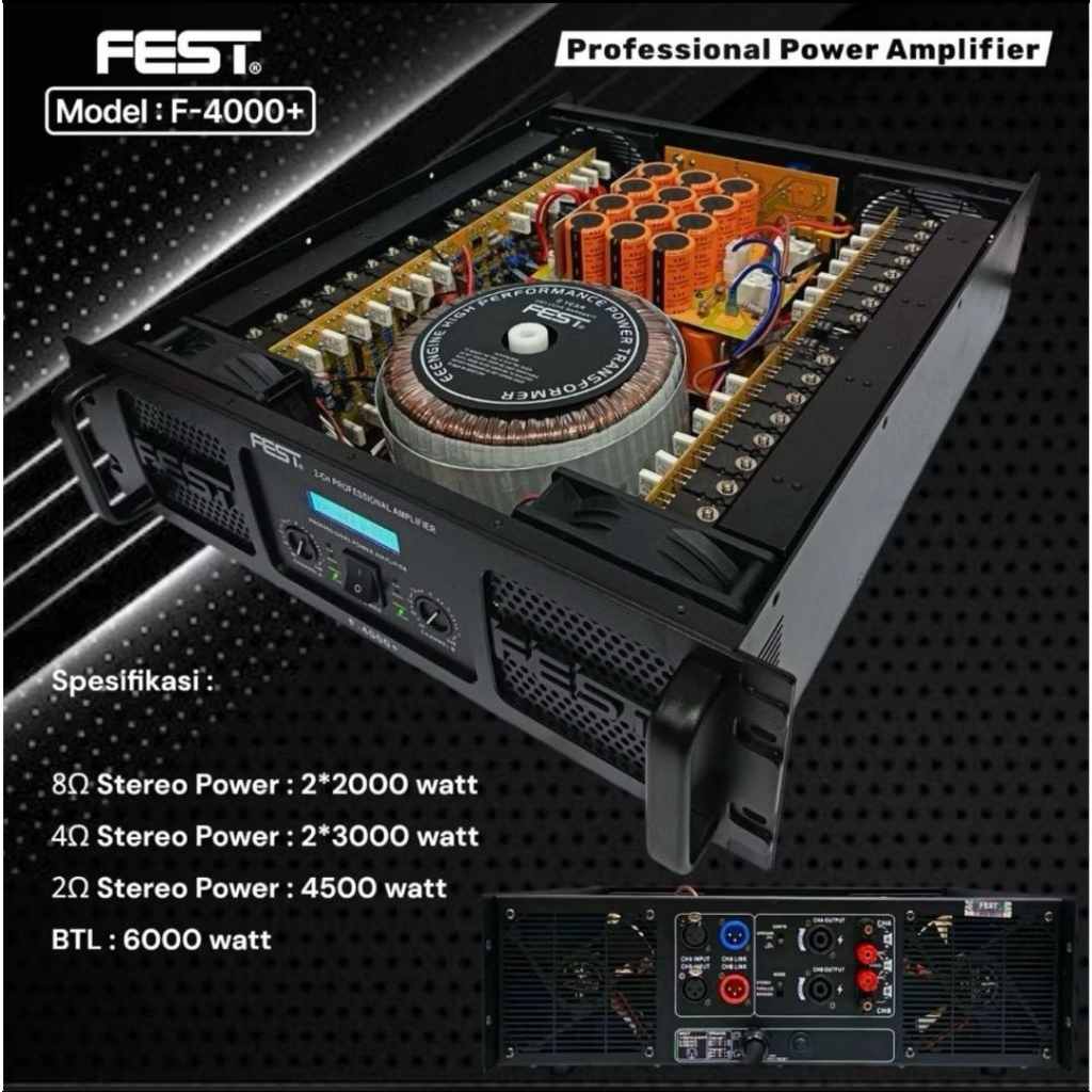 Power amplifier FEST F-4000+/ F4000+ CLASS GB 2X2000 WATT