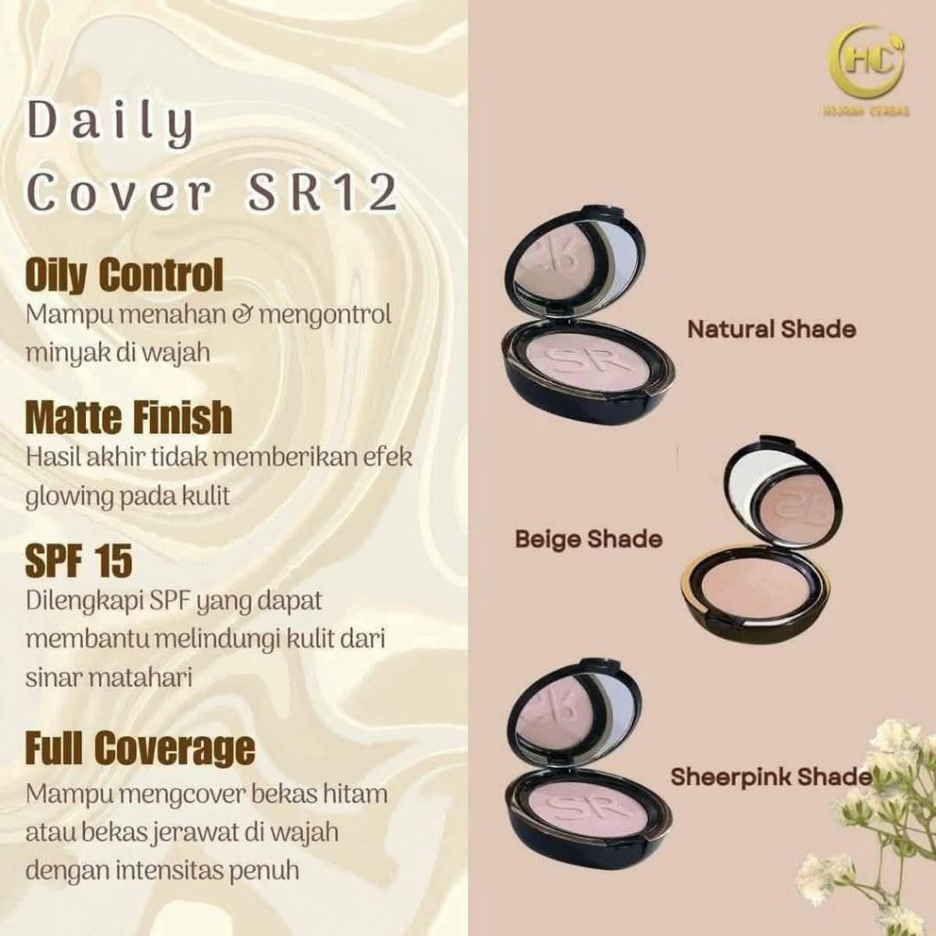 SR12 DAILY COVER BEDAK PADAT ORI, BPOM DAN HALAL