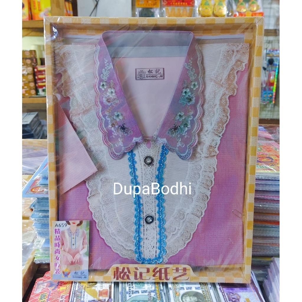 kode A 659 baju wanita kertas import new model / baju kertas / baju sembahyang / sembahyang chengben