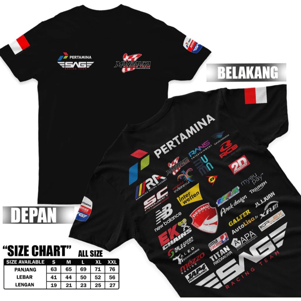 abastore.idn kaos Baju Distro Pertamina Mandalika Premium Sponsor Pada Motor SAG Racing Team Origina