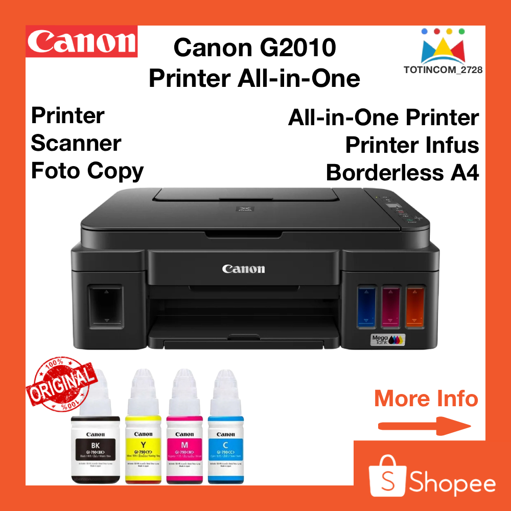 Printer Canon G2010 All-in-One Printer Dengan Scanner Fotocopy A4 Garansi Resmi