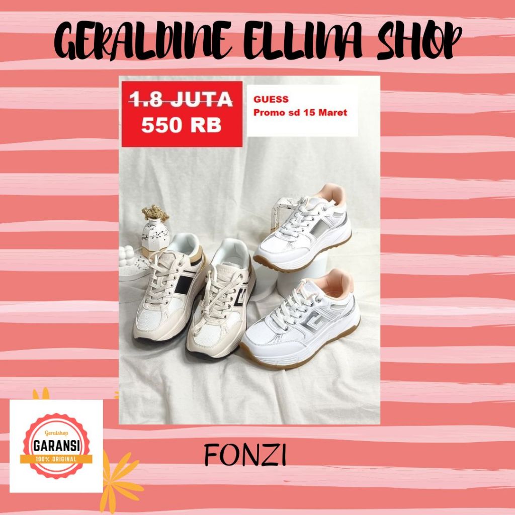 Sepatu sneakers Guess wanita 100% original SALE FONZI