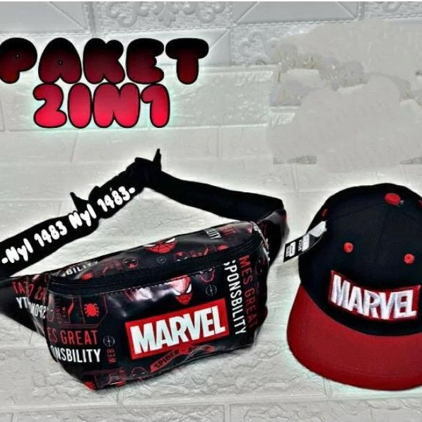 New Arrival Tas Pinggang Tas Waisbag Anak Laki Laki Cowok Karakter Lucu Spiderman Batman Marvel Mura