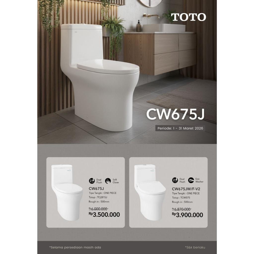 Kloset Duduk TOTO CW675J One Piece Toilet - TCW07S