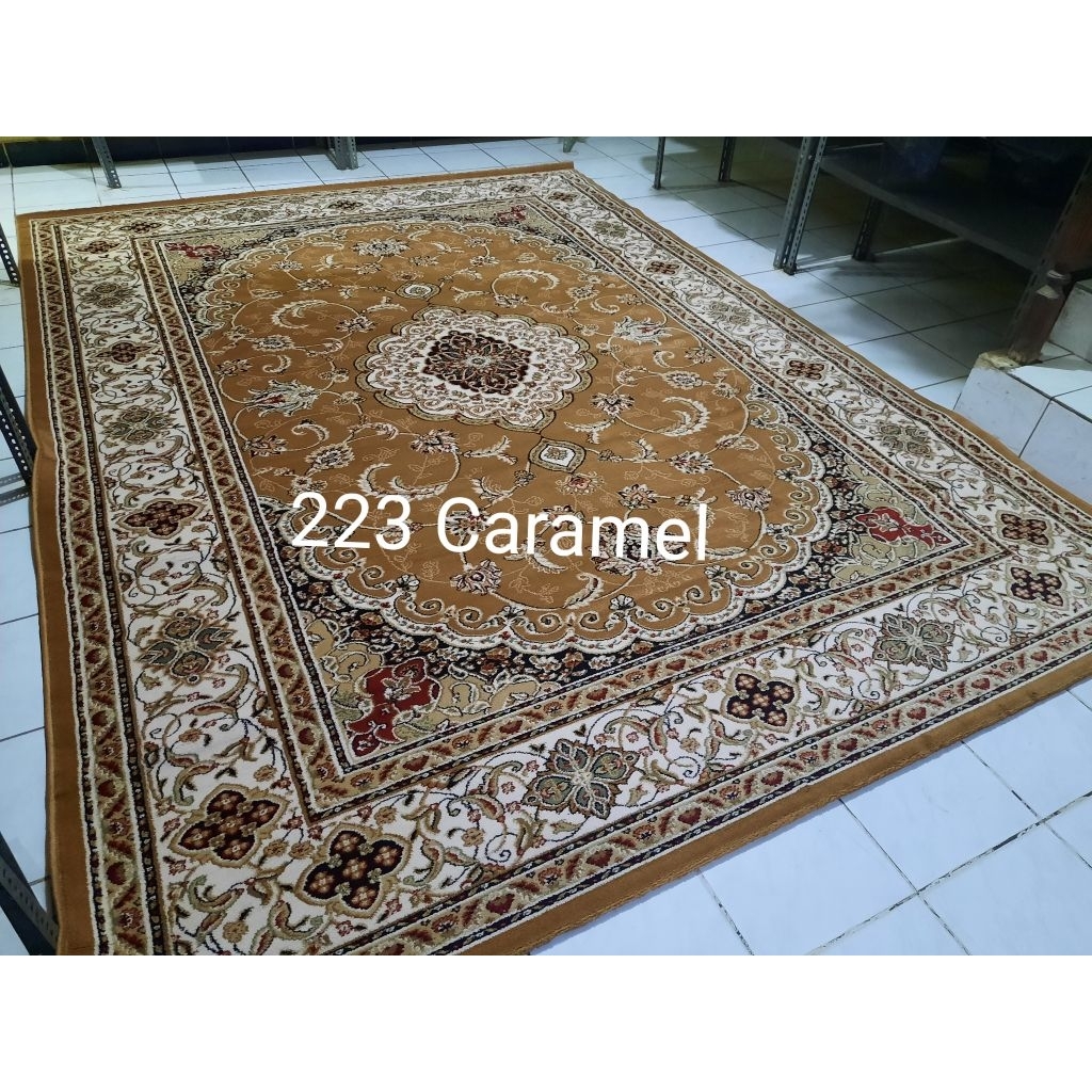 Karpet Permadani Mewah Mega Jumbo 3x4 meter Motif Turkey Turki Iranshahr Marun Merah Hitam Cream Hij