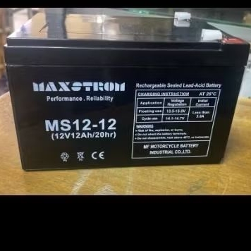 Aki Kering Maxstrom VRLA 12V 12Ah Sepeda Listrik Mr Jackie Series