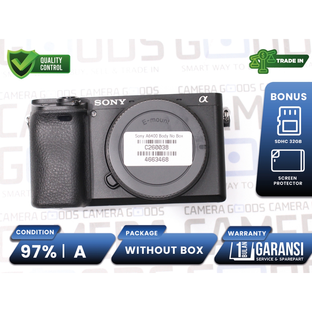 Kamera Sony A6400 Mirrorless APS-C Second Bekas Grade A / Sony ILCE-6400 - C260038