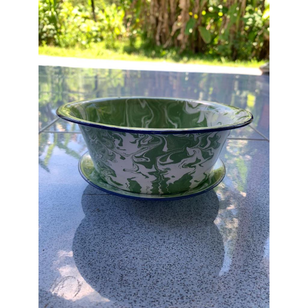 TERLARIS SET PIRING DAN MANGKOK ENAMEL BLIRIK 18 CM