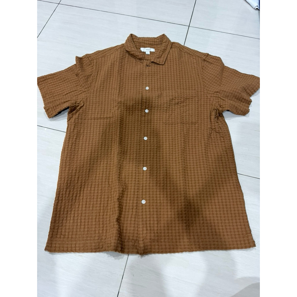 brand new mark spencer kemeja pria cowok tangan pendek