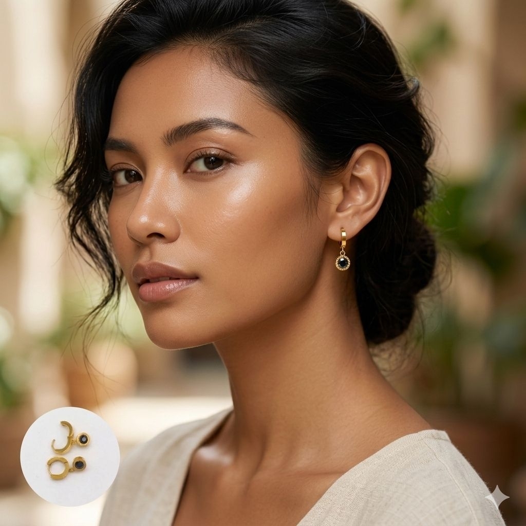 ANTING JEPIT PERMATA HITAM TITANIUM