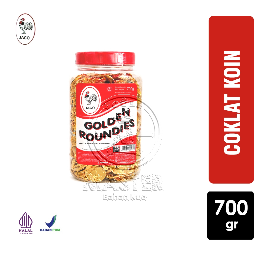 Coklat Koin Golden Roundies Cokelat Coin Chocolate Ayam Jago [Toples 700gr]