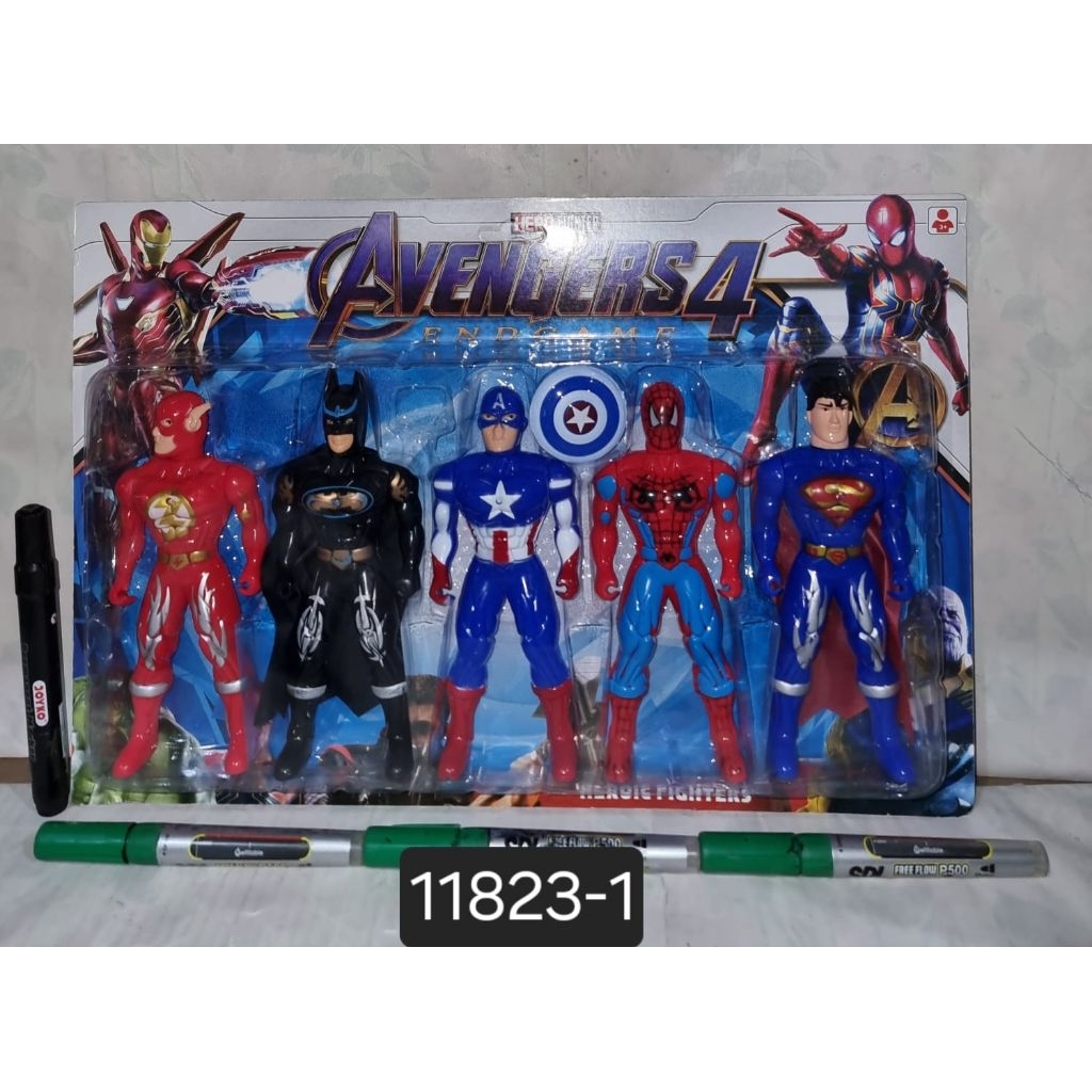 ROBOT ULTRA 5PCS MAINAN ANAK ROBOT SUPERHERO 5PCS// ULTRAMAN 5PCS BIRU MERAH PAPAN