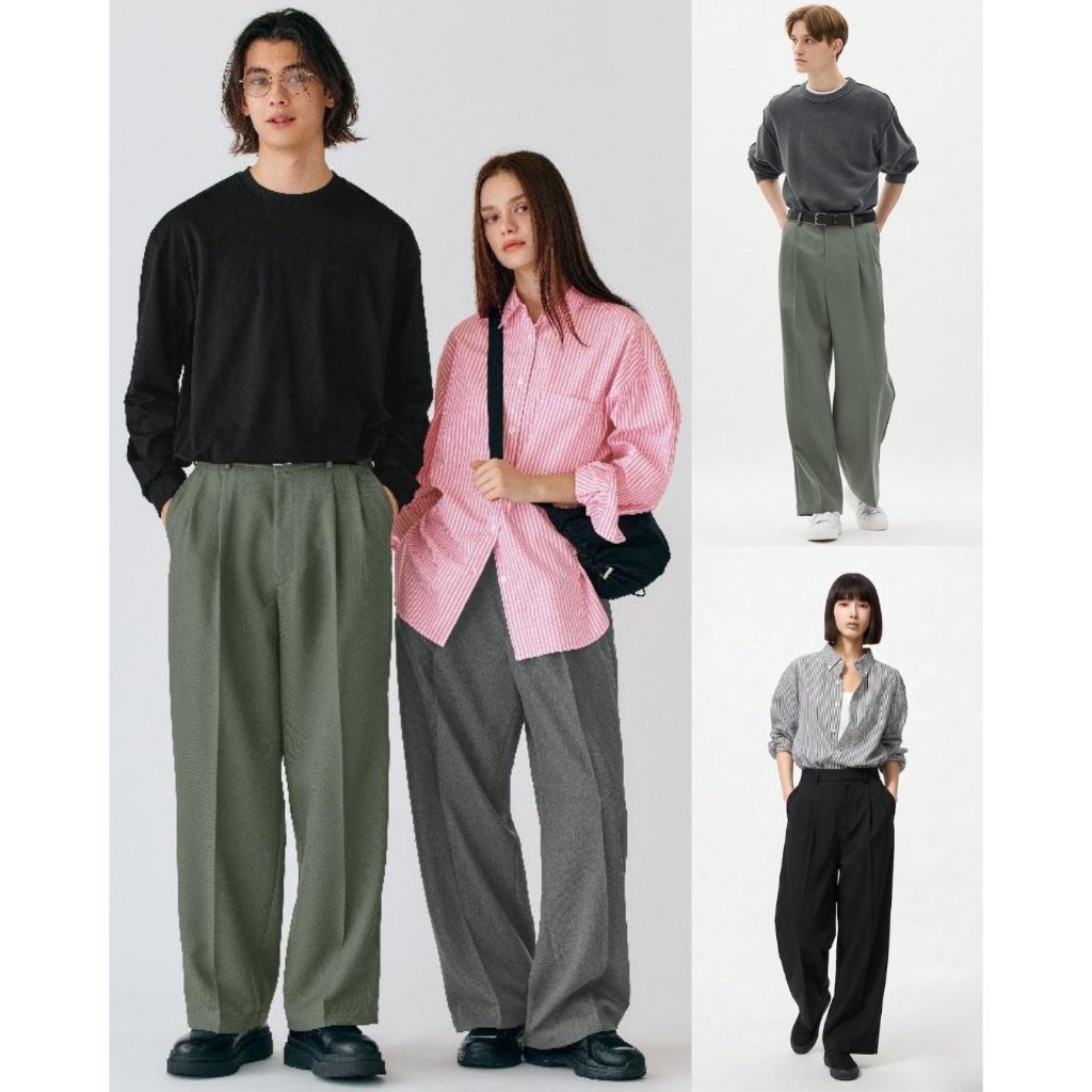 Celana Panjang Formal Kasual Wide-Leg Pria Wanita | Super Baggy Slacks - GU-2113