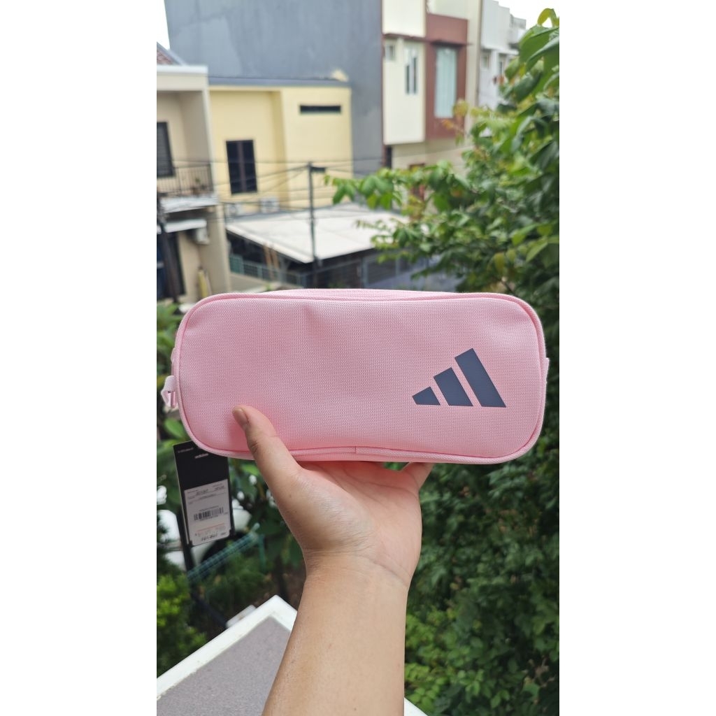 Adidas 2 Zipper Case Original | Tas Kotak Pensil Warna Pink Serbaguna Adidas Original