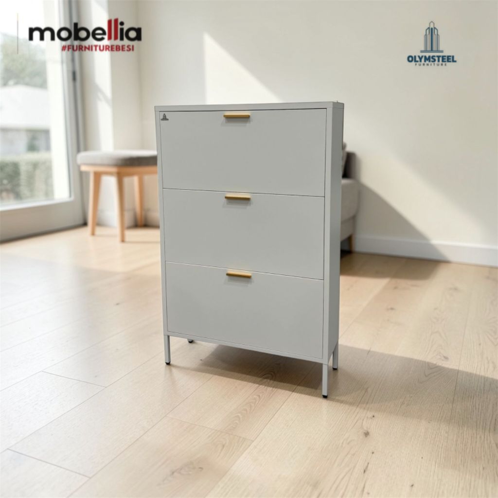 lemari sepatu besi rak besi sepatu sandal