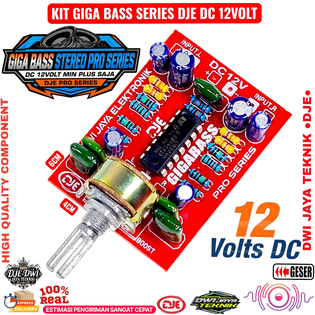 Kit Giga Bass DJE PRO SERIES Penguat Bass 300 Hz Kit Giga Bass Modul Penambah Bass Mantap